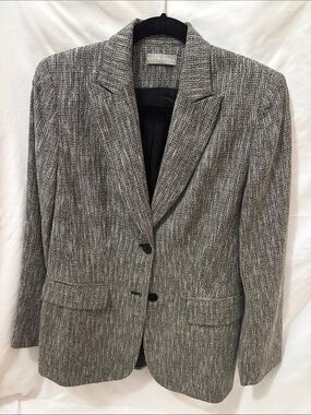 Kate Hill Black and Gray Tweed Blazer